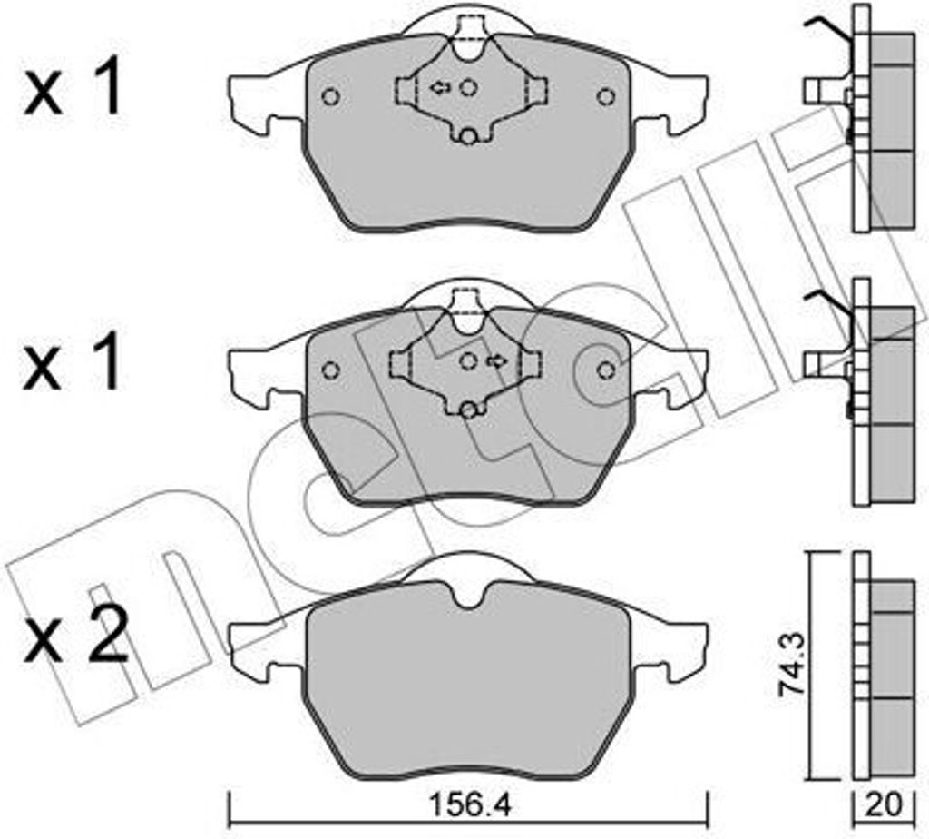 METELLI Bremsbeläge Satz Vorne Bremsklötze für VW PASSAT Variant (3B5) 22-0181-1