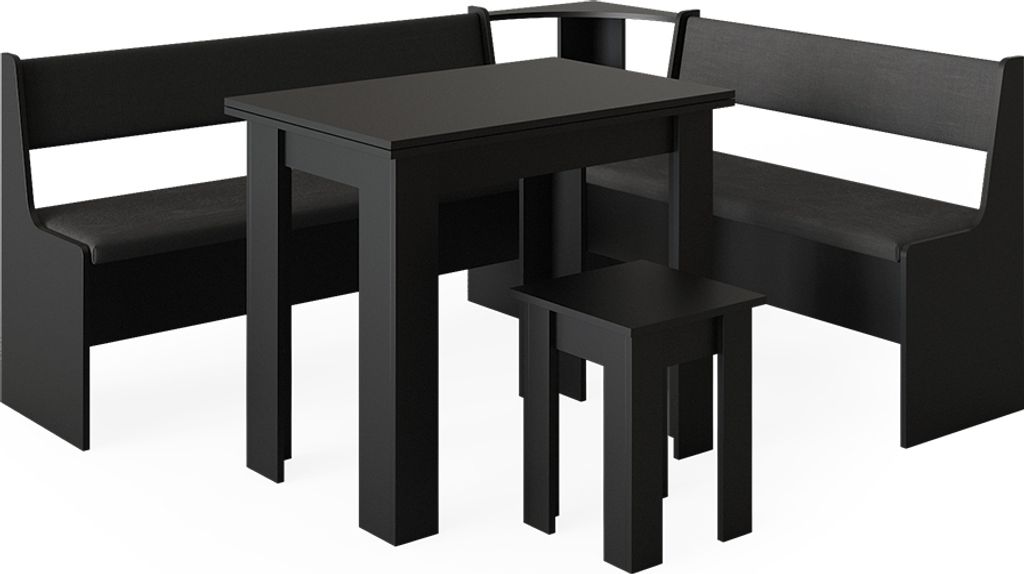 Grupa ławek narożnych Vicco Roman Czarny 180 x 150 cm z Zdjęcie produktu 