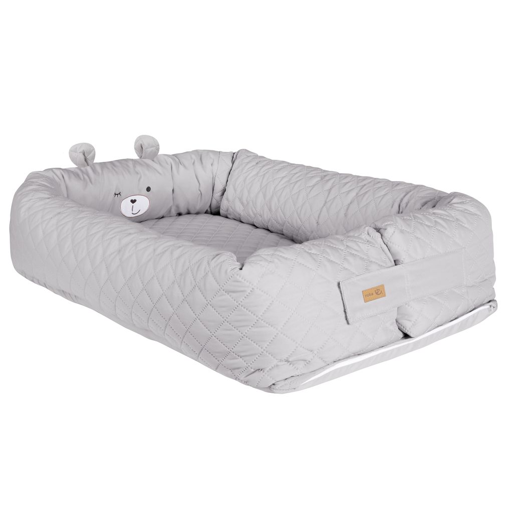 roba Babylounge 'roba Style', Kuschelnest mit Bärengesicht 'Sammy', grau