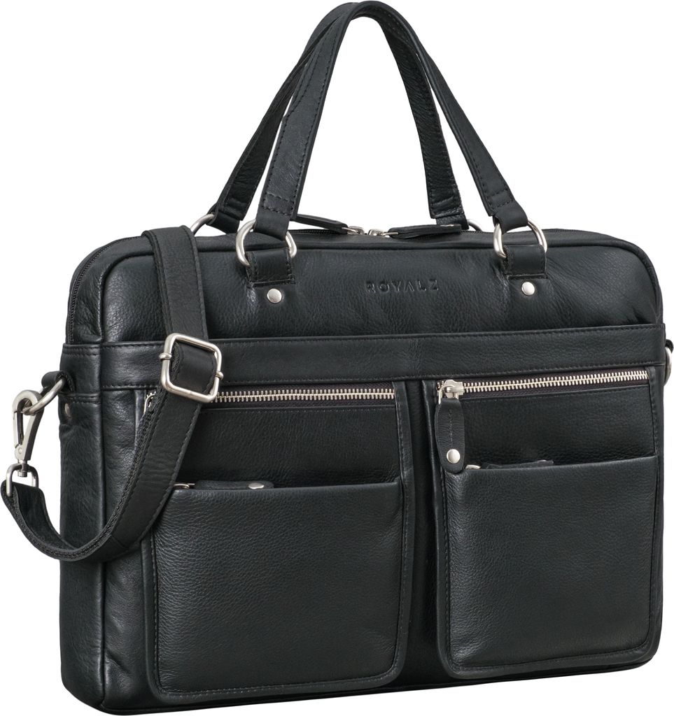 ROYALZ "San Francisco" Moderne Ledertasche Herren und Damen Echtleder Mittel-Groß – perfekt als schmale Aktentasche Businesstasche Laptop-Tasche...