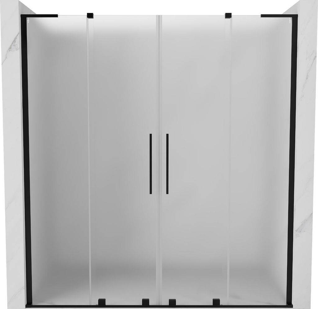 Mexen Velar L Duo Schiebetüren 180 cm, Mattglas, Schwarz - 871-180-003-32-70