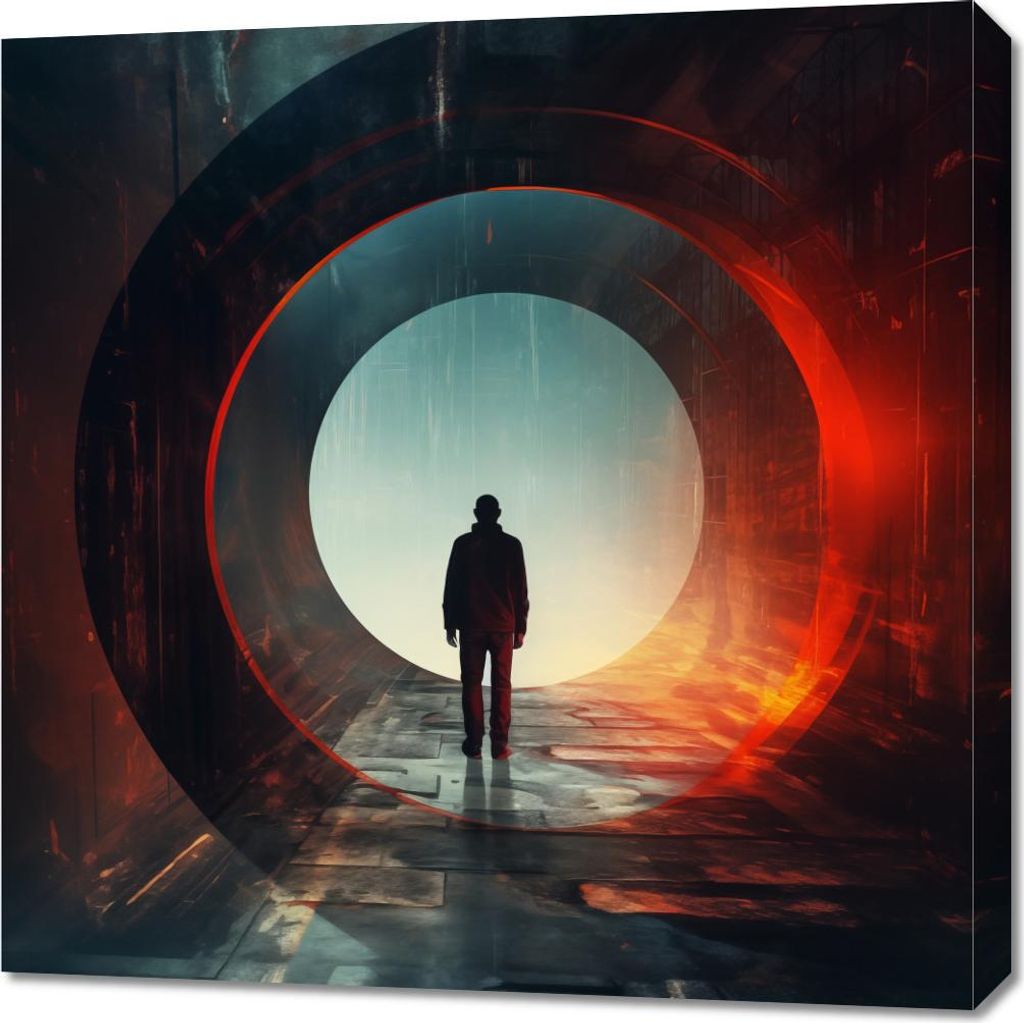 Bild 70x70cm Portal zur Welt