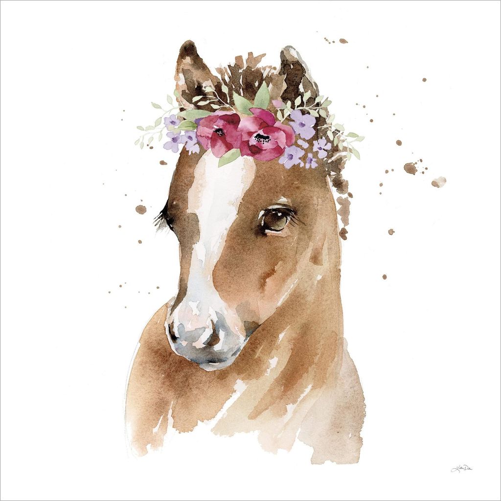 Fototapete Tiere - Vliestapete - Bildtapete UV-beständig Pferd braun Aquarell Wandtapete geruchsfrei