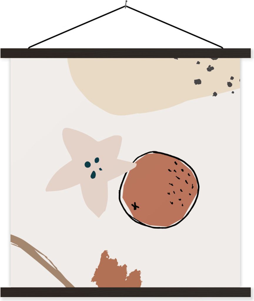 MuchoWow Textilposter Sommer - Kokosnuss - Stern 40x40 cm mit schwarzem Rahmen - Fotos