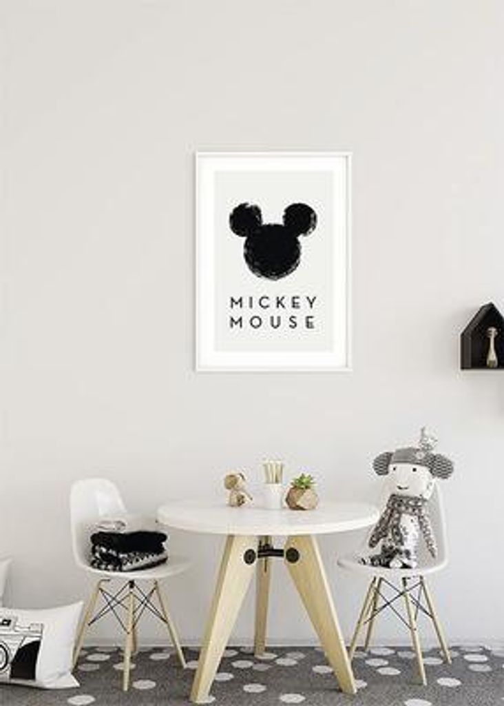 Kunstposter – Silhouette von Mickey Mouse – 30 x 40 cm