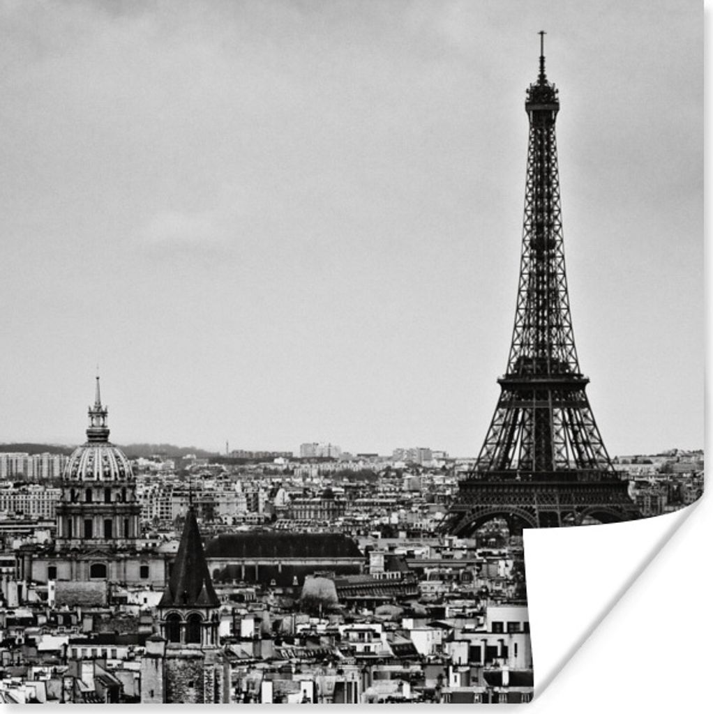 MuchoWow Poster Die Skyline von Paris 100x100 cm - Babyzimmer