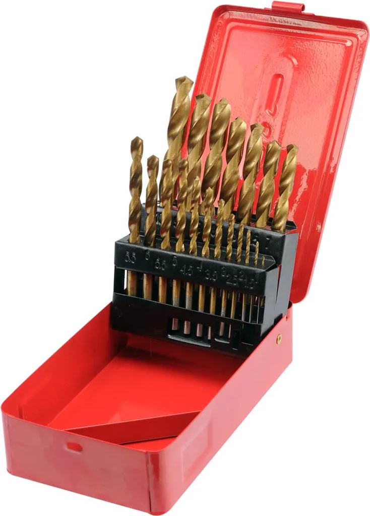 Kit 19 Punte Metallo Titan HSS-G TiN DIN 338 Professionali