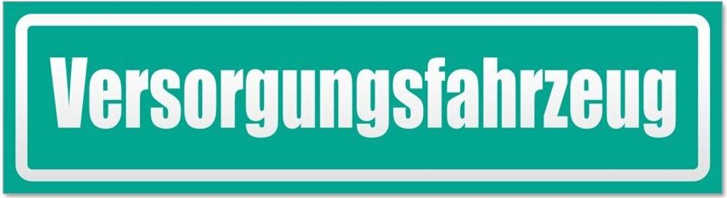 Kiwistar - Autoaufkleber - Türkis - 60 x 16 cm - Versorgungsfahrzeug invertiert - Hinweis Aufkleber Sticker für Auto, Kfz, Fahrrad, PKW, LKW