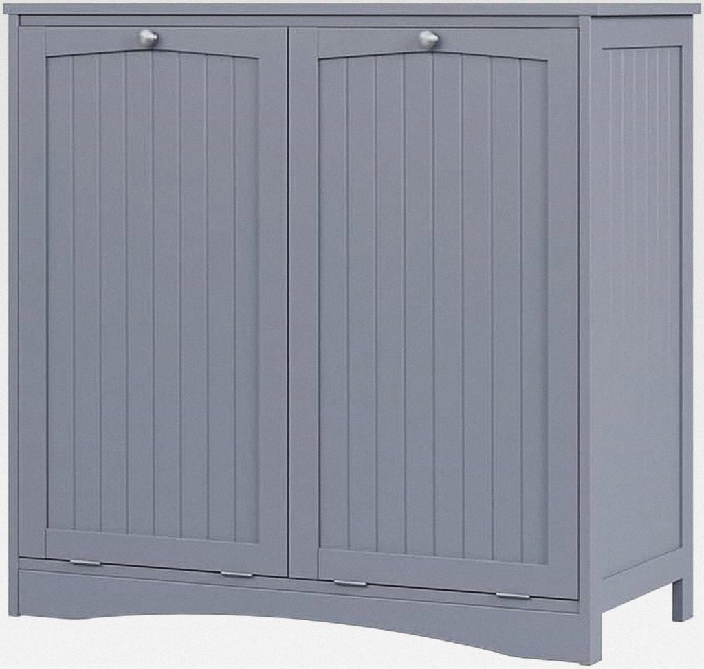 Wäscheschrank Bianco, Grau, 83 x 80 cm mit 2 Wäschekörben