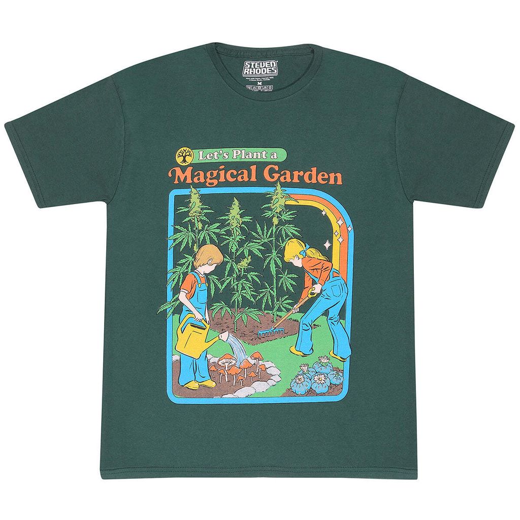 Steven Rhodes - Let's Plant A Magical Garden - Green T-Shirt - Größe S