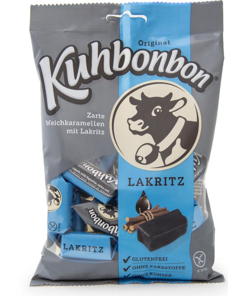 Kuhbonbon Lakritz einzeln gewickelte softe Weichkaramellen Produktbild 