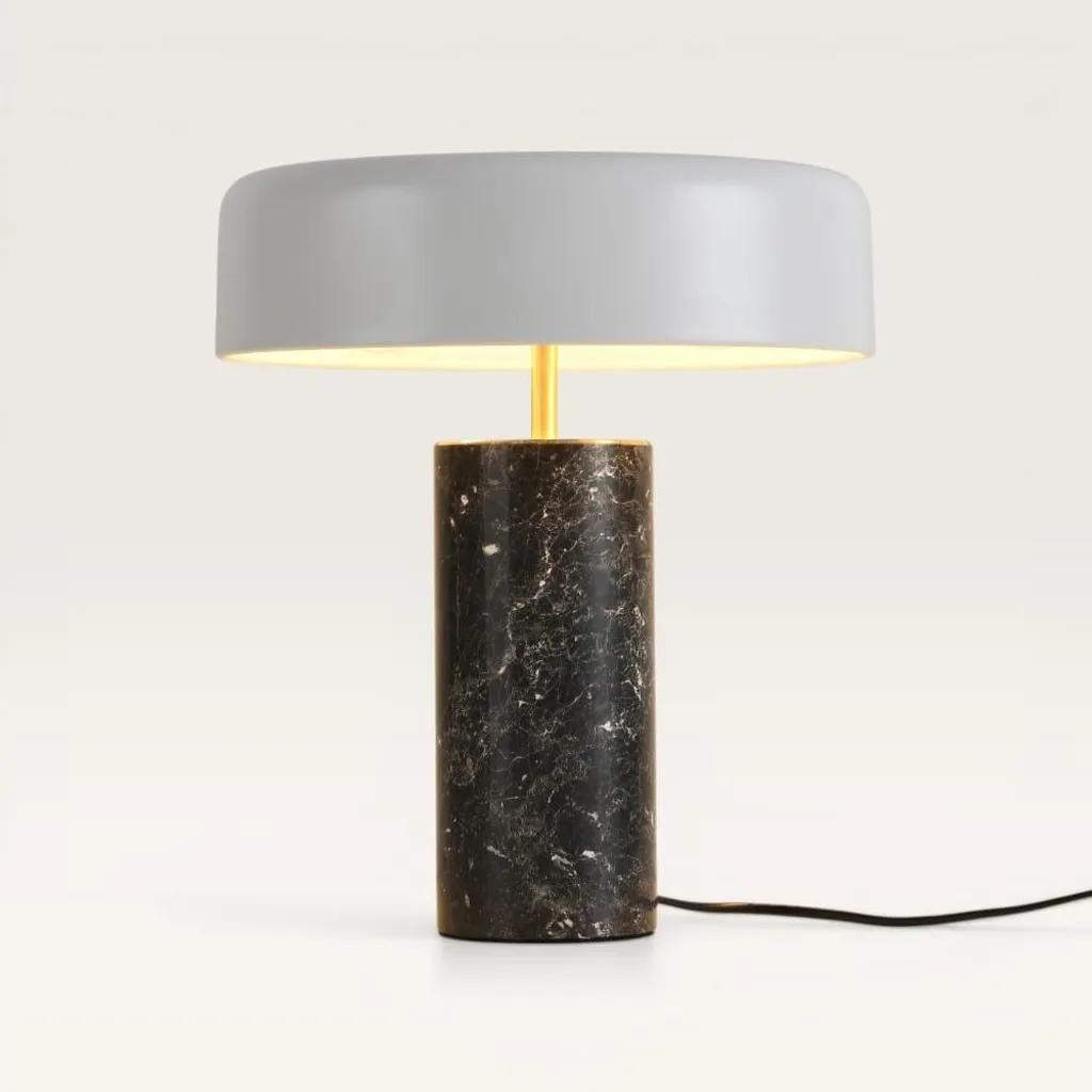 LUSENZ Lampe de table Fuston Marmo en marbre et verre opale E27 IP20