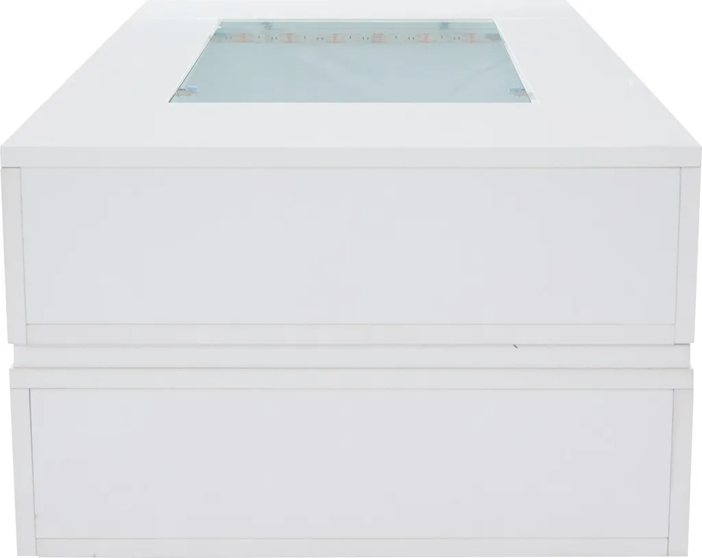 Sweiko Table Basse LED Blanche Bluetooth - Table de Salon Design Moderne - 14