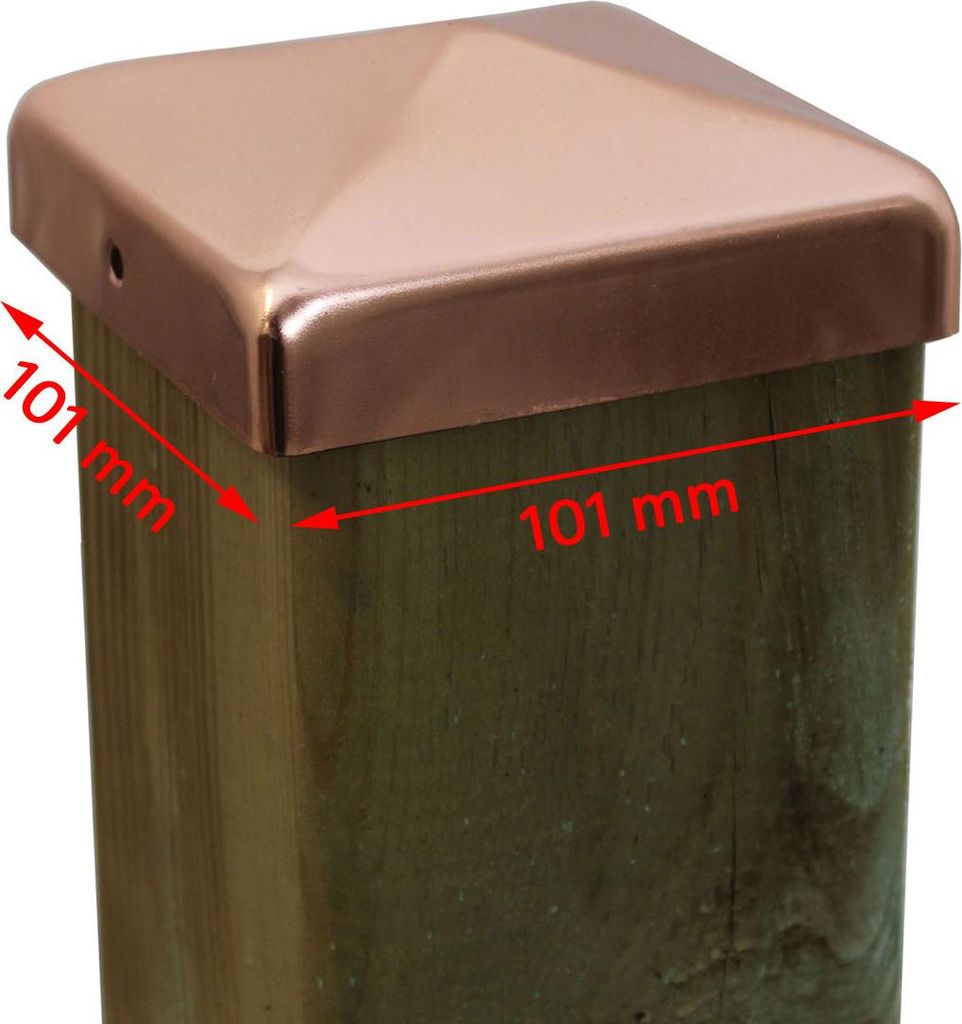 Pfostenkappe Kupfer 101 mm Pyramide Abdeckkappe für Pfosten Produktbild 
