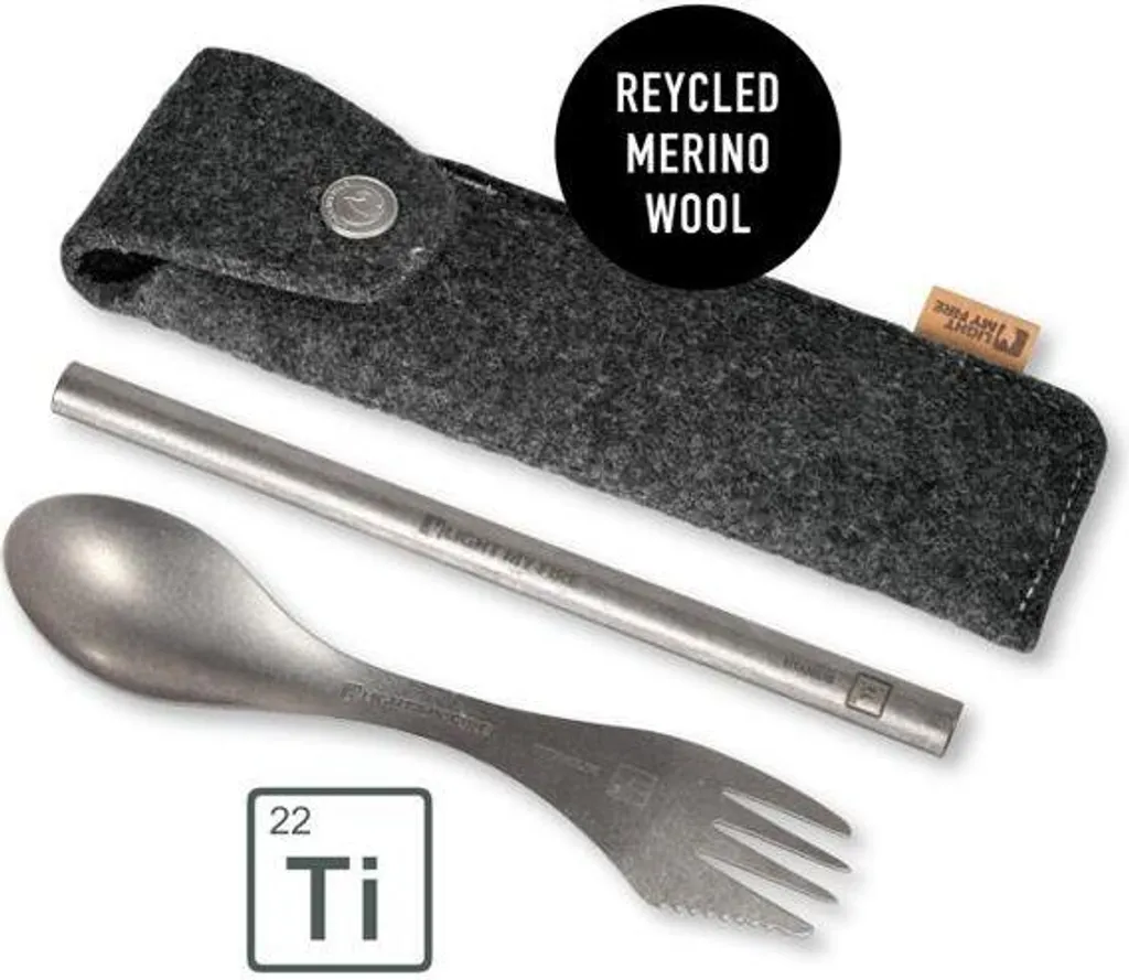 Set Posate Titanio Light My Fire: Spork e Cannuccia per Pranzo in Ufficio - 2