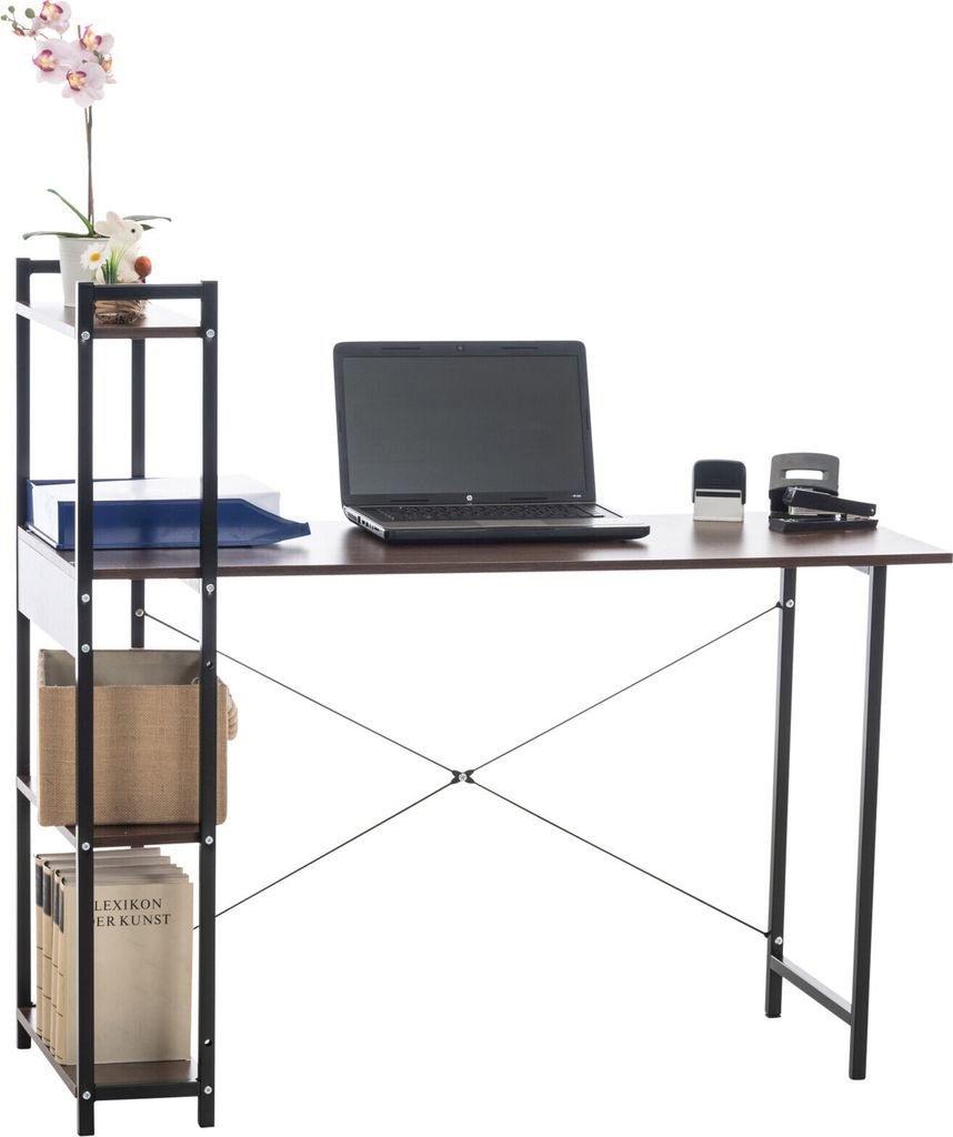 CLP Schreibtisch Poe mit Regalen walnuss Produktbild 