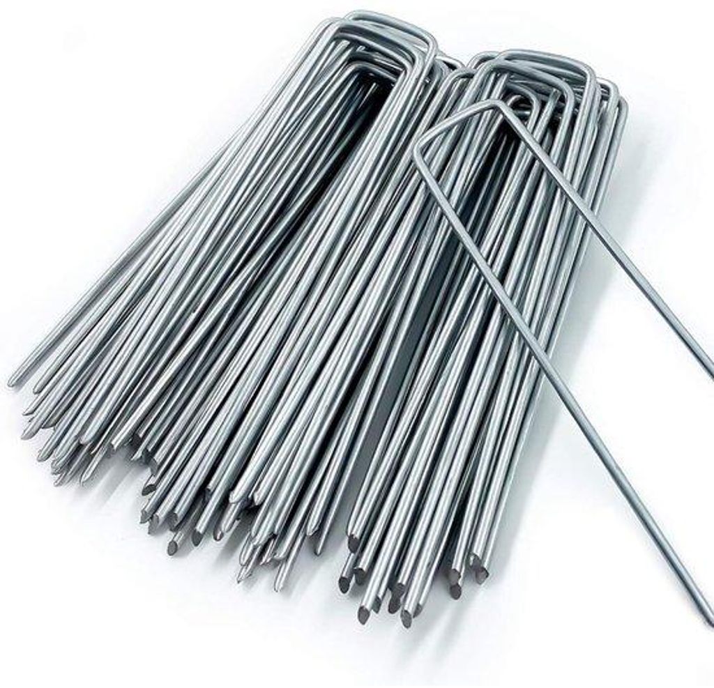 Grundanker - Roestfester Grundanker - für das Befestigen von Unkrautdecken, Unkrautfolie oder für den Campinggebrauch - 200x40mm - Ø2,5mm - Unr...