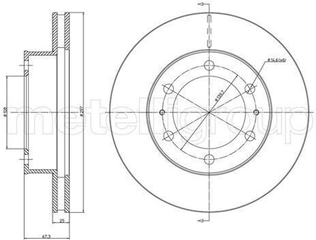 2x METELLI Bremsscheibe 23-1077C 67 4mm 297 2mm