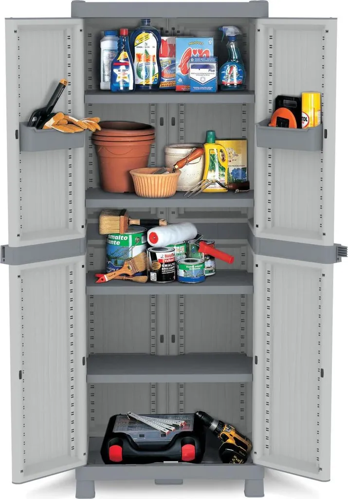Armoire basse Terry Store-Age Wave Base 2700 grise à 2 portes battantes