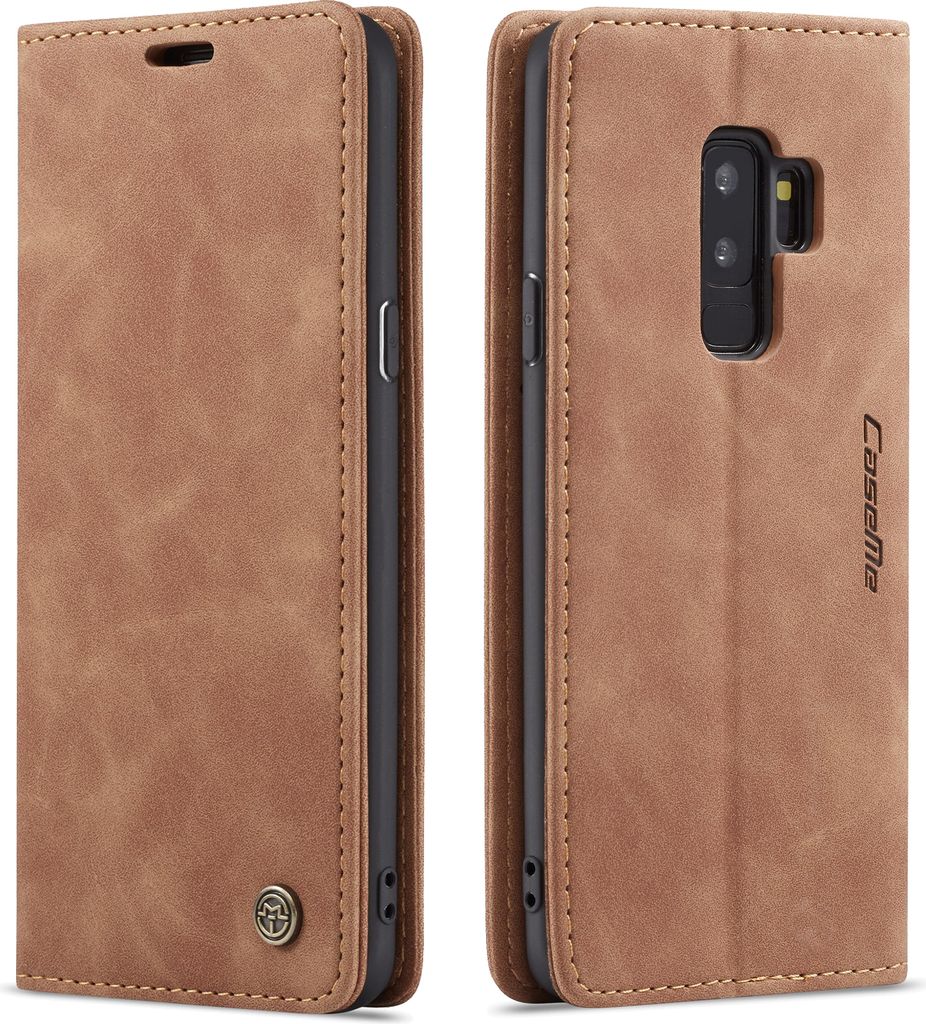 Galaxy S9 Plus Hülle, LaimTop Retro Kunstledertasche TPU Innere, Kartenfächer, Magnetverschluss, Klapphülle mit Standfunktion Schutzhülle für ...