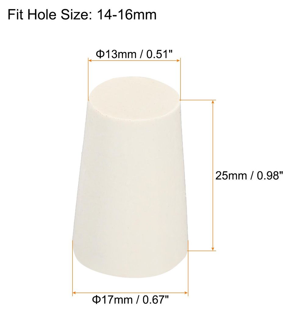 12Stk Gummi Konisch Stecker 13mm bis 17mm Solid Test Rohre St?psel Stopfen Wei? fš¹r Lab Haus