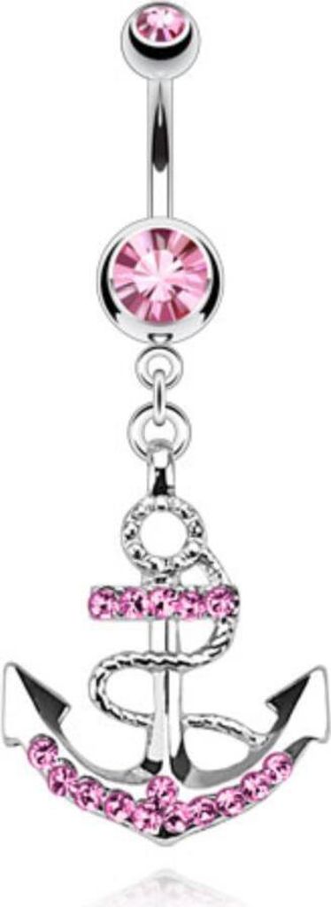 Bauchnabelpiercing Anker silber 316L Piercing Banane Pink