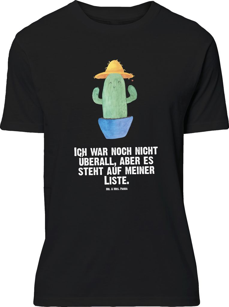 Mr. & Mrs. Panda Größe L T-Shirt Kaktus Hut - Schwarz - Geschenk, Reisetagebuch, Spruch, Reisen, Tshirt, Geschenkidee, mit, Kakteen, Motivation, ...