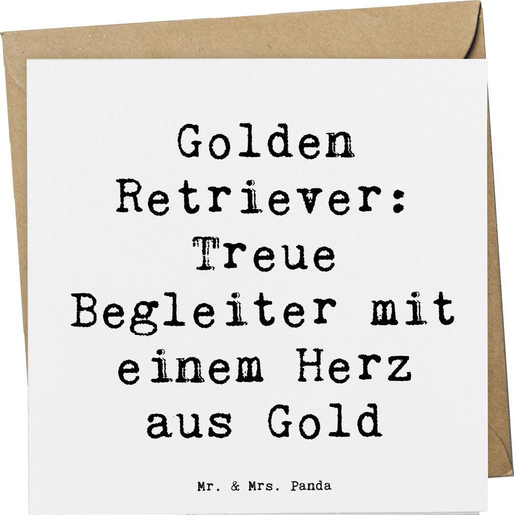 Mr. & Mrs. Panda Klappkarte Spruch Golden Retriever Freund - Weiß - Geschenk, freundliches Wesen, Treue Begleiter, faltkarte, anlasskarte, Hundera...