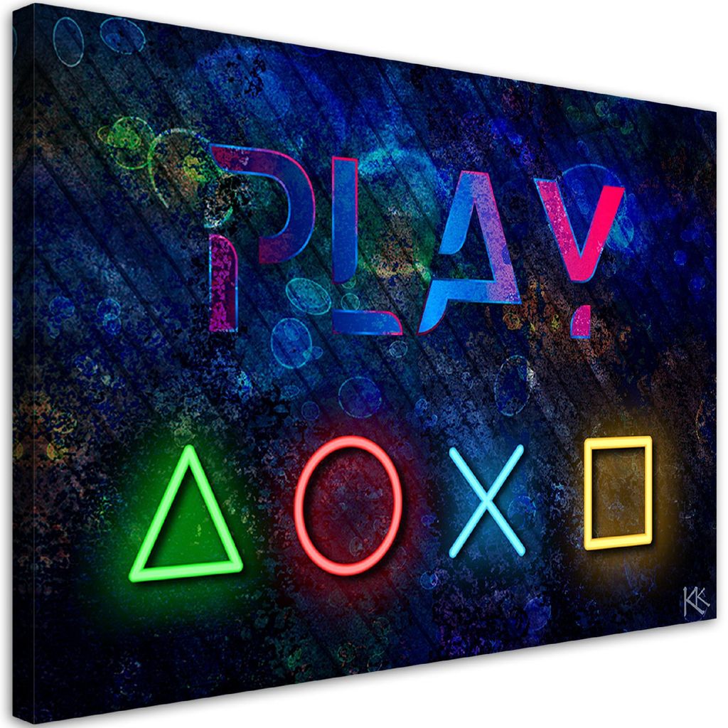 Leinwandbild Controller-Tasten und Spielzeichen 120x80 Feeby Bunt bild für die wand bereit zum aufhängen