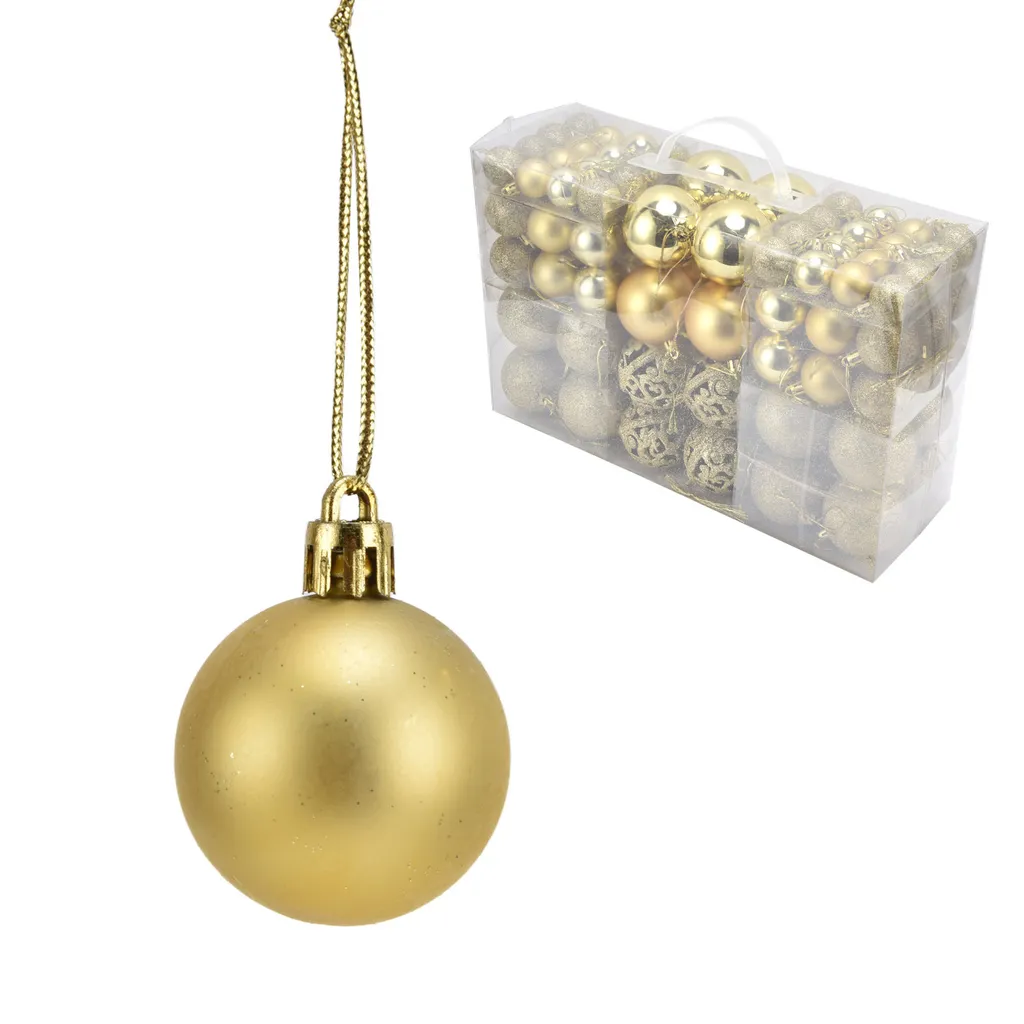 Boules de Noël Incassables Dorées 100pcs - Décorations Sapin Robustes