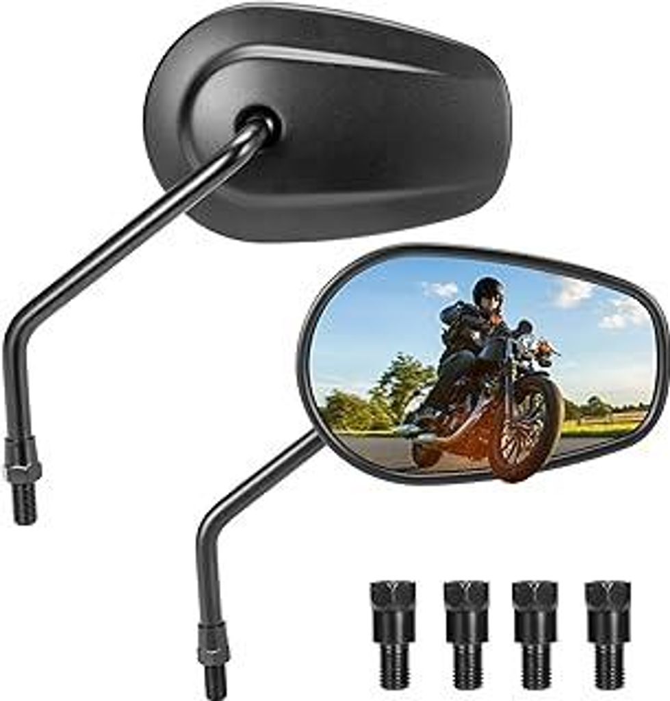 KEMIMOTO Universelle Motorrad Spiegel aus Aluminiumlegierung, 360° Verstellbar, Breite Sichtfläche, M10 Motorrad Rückspiegel Kompatibel mit ATV,...