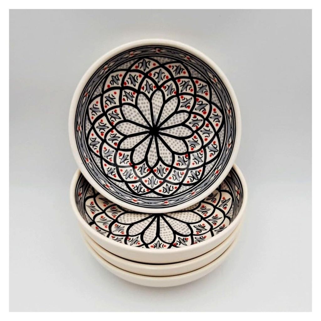 4 tiefe Teller Jatte Bakir grau – Durchmesser 20 cm