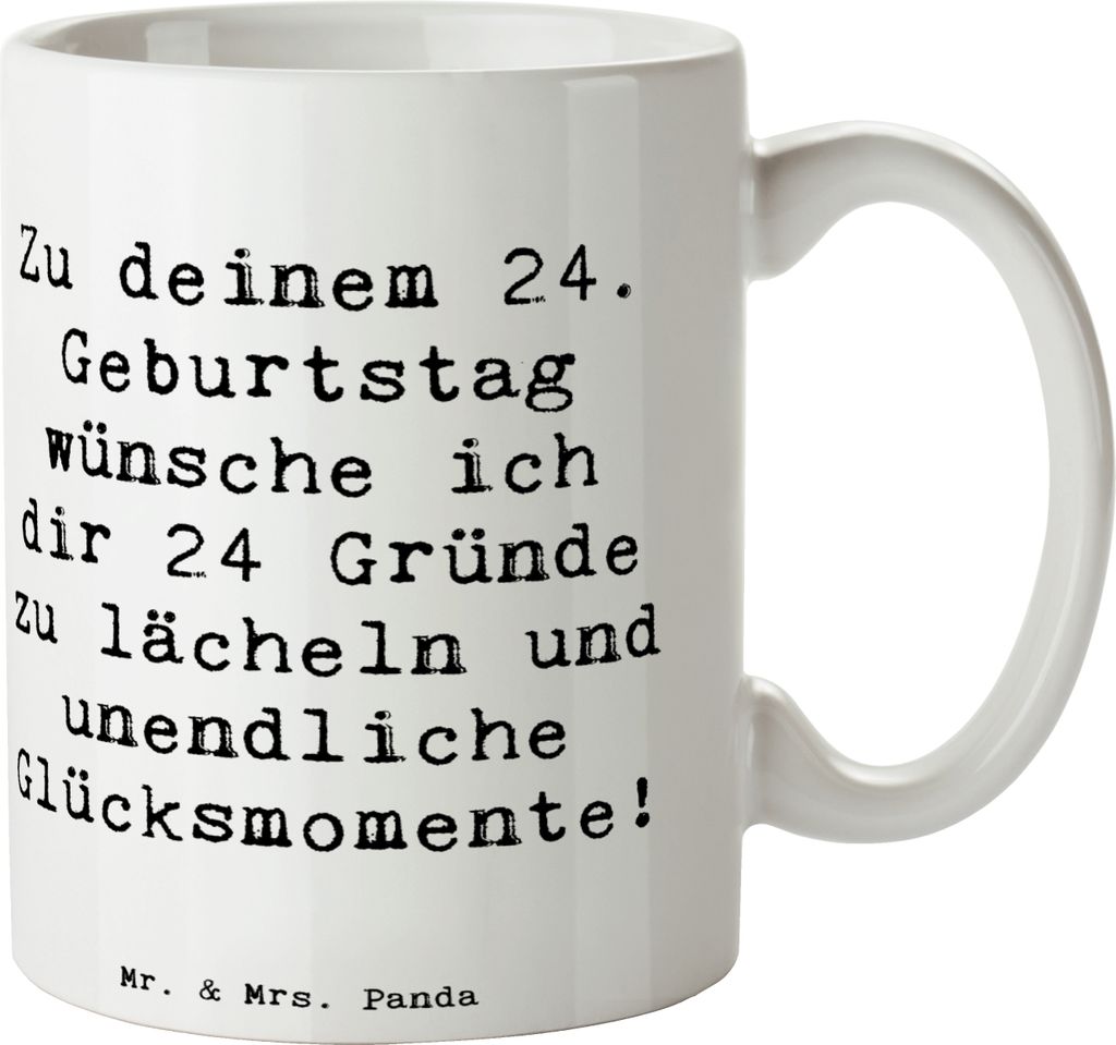 Mr. & Mrs. Panda Kaffeebecher Spruch 24. Geburtstag Glück - Produktbild 