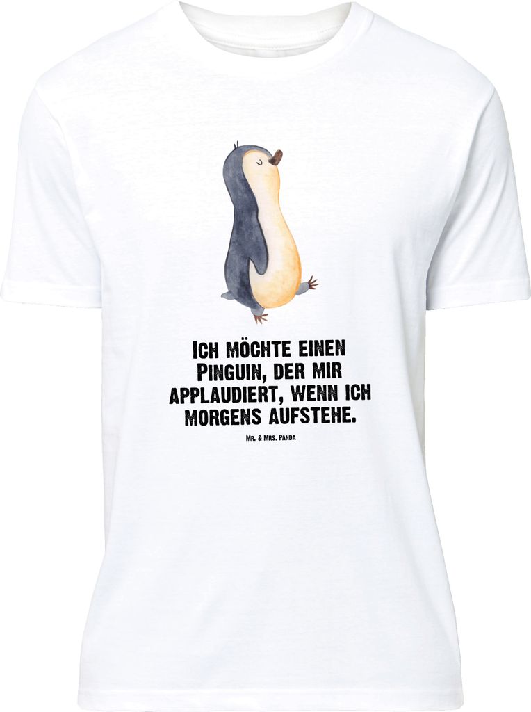 Mr. & Mrs. Panda Größe L T-Shirt Pinguin marschieren - Weiß Produktbild 