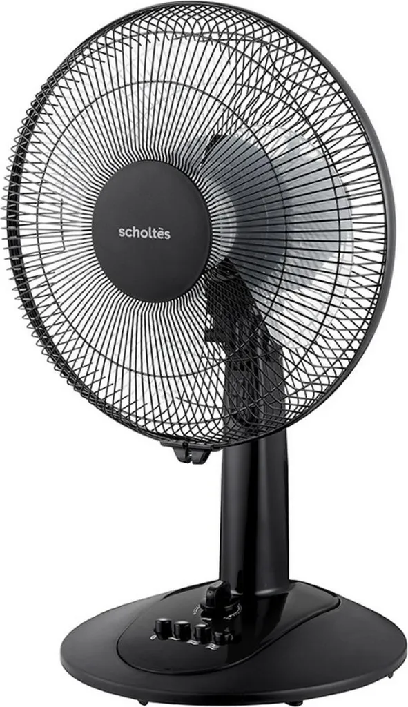 Ventilateur de bureau silencieux 30cm noir 55W pour salon et bureau