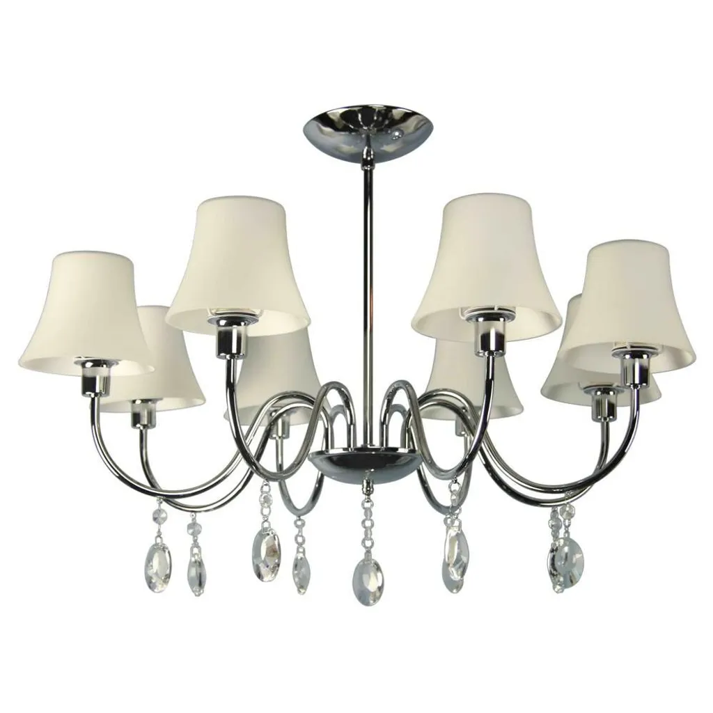 Lustre suspension design SORENTO pour salon avec 8 douilles E14 chrome