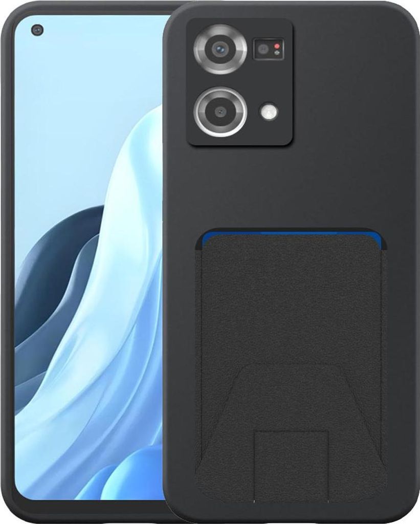 Geeignet für Oppo Reno 7 4G Phone Case mit einstellbaren Leder Kartenschlitz - Flexible Back Cover Case Silikon TPU mit einstellbaren Leder Karten...