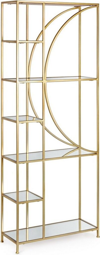 Bücherregal Elenor 66x25,5x176cm Stahlgestell Gold mit 6 Produktbild 