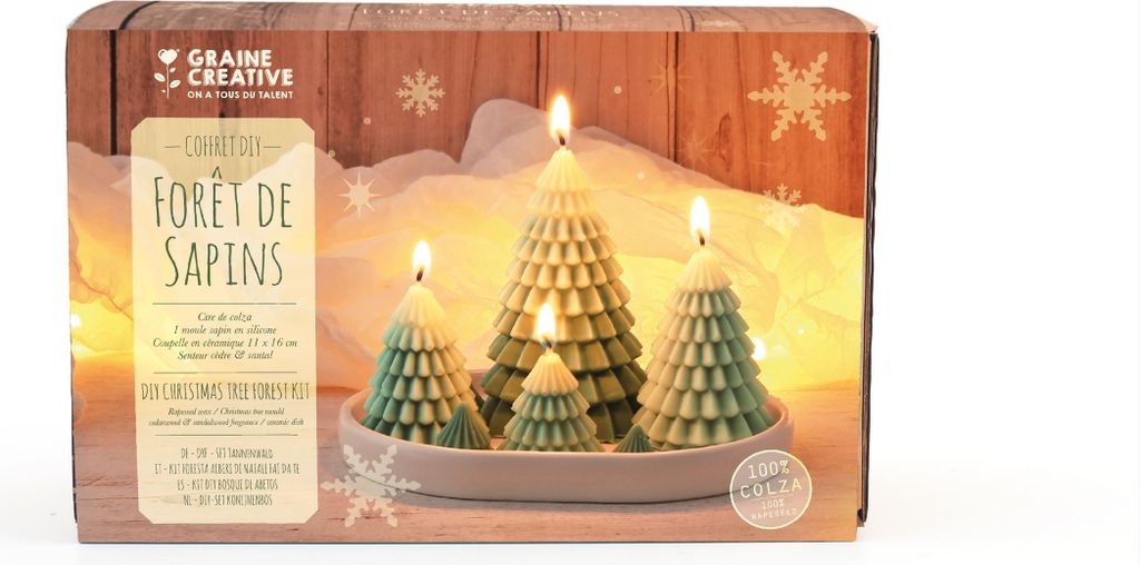 Graine Creative Kerzen selber machen DIY Set Weihnachtsbäume Wald - Bastelset