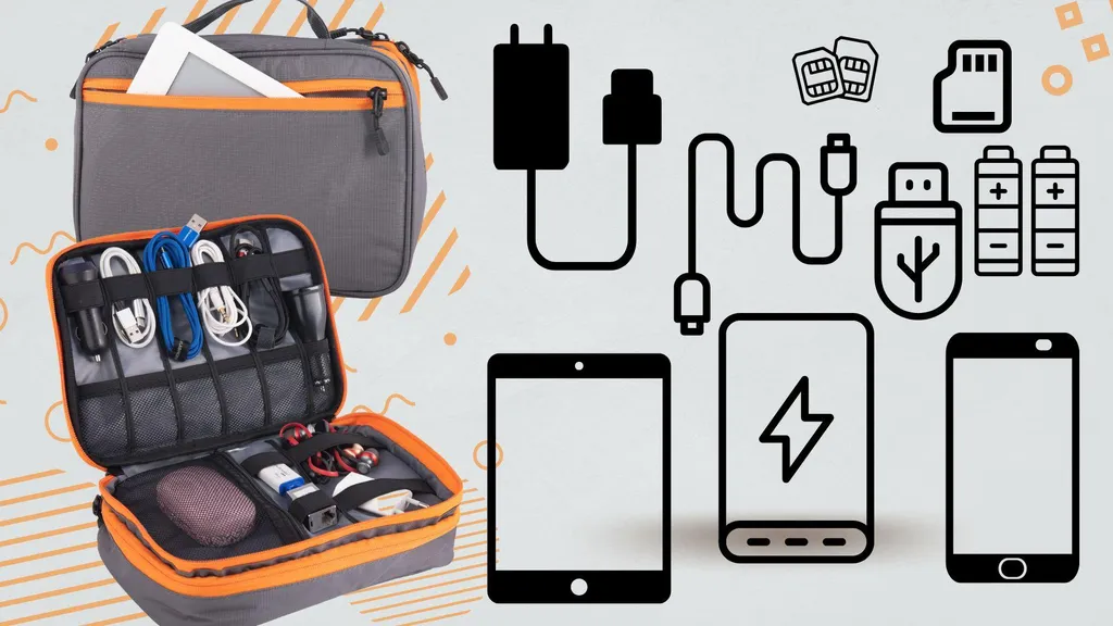 Borsa Organizer Per Cavi Da Viaggio Spaziosa A 2 Strati - 15
