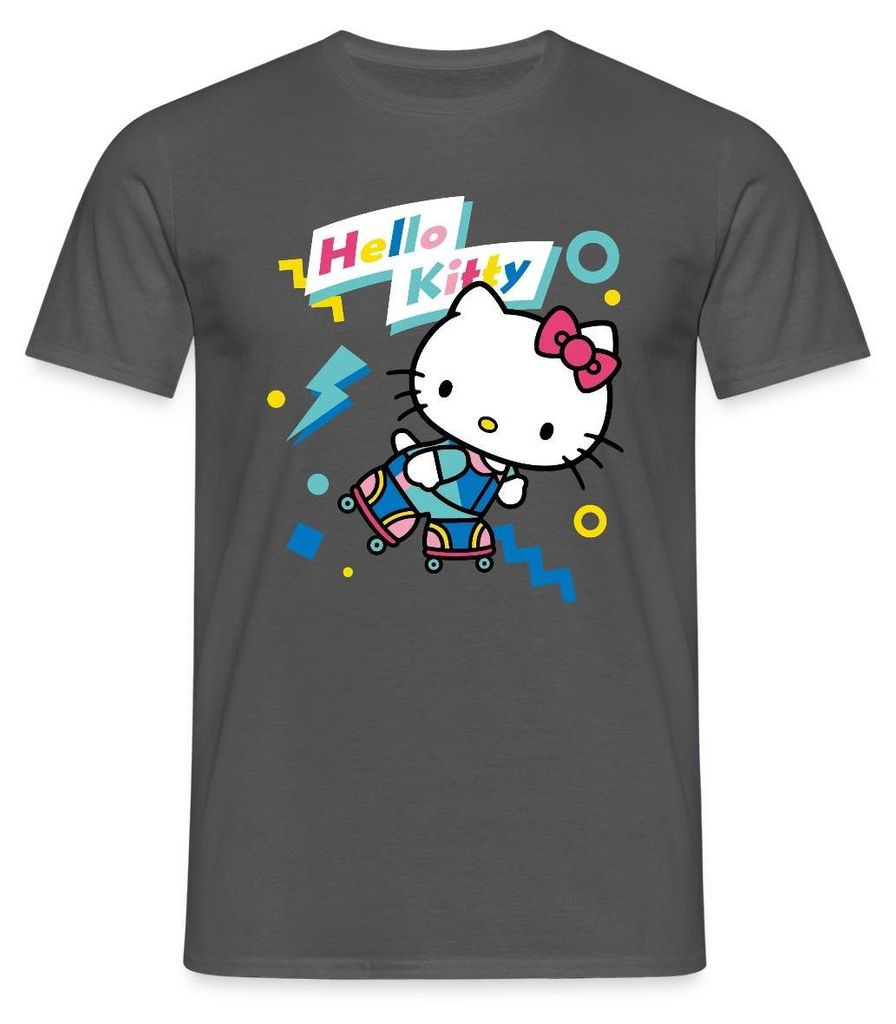 Spreadshirt Hello Kitty 90er Stil Mit Rollschuhen Männer T-Shirt, 3XL, Anthrazit