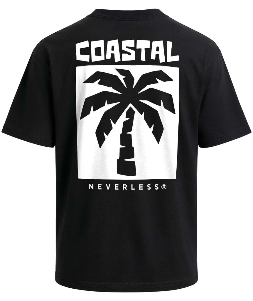 Herren T-Shirt - Minimalistic Palm - Oversized Relaxed Fit Printshirt Sommer Fashion Streetstyle Neverless