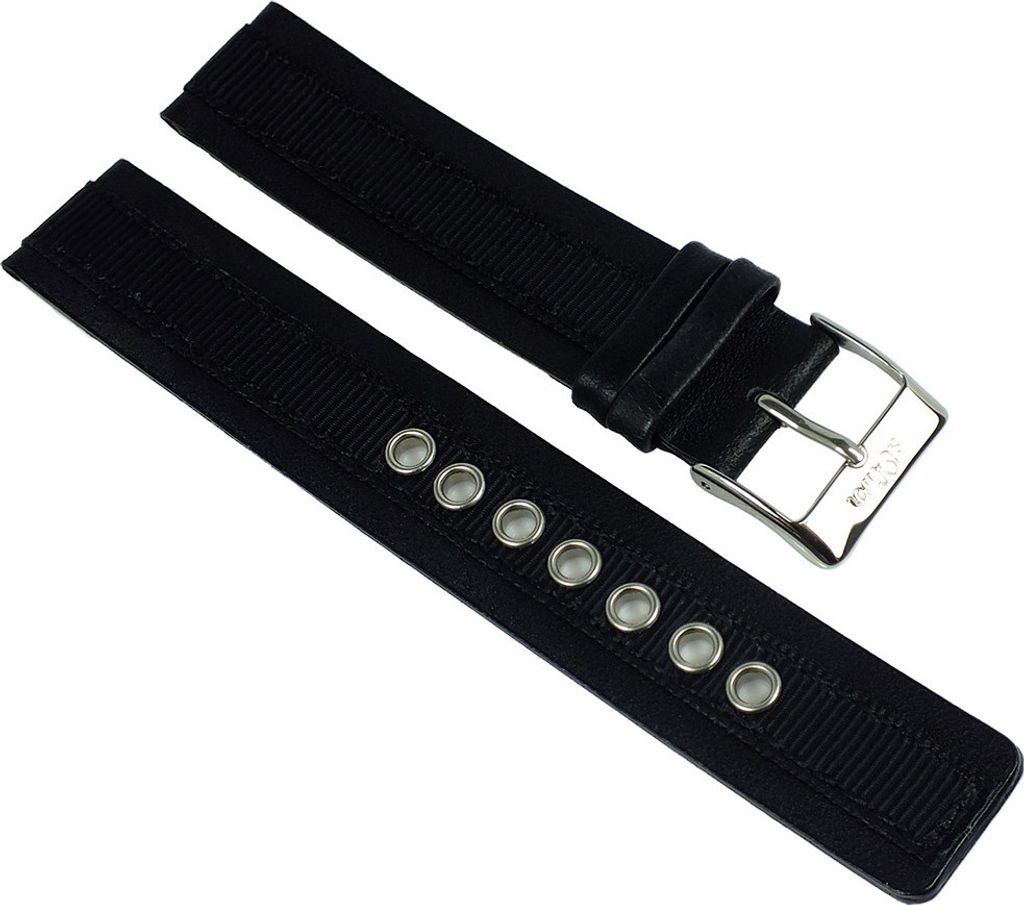 s.Oliver → Uhrenarmband 18mm Leder / Textil schwarz → SO-1265-LQ