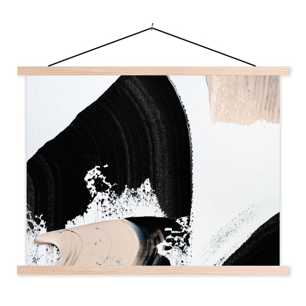 MuchoWow Textilposter Malerei - Abstrakt - Design 60x45 cm mit holzfarbenen Rahmen - Bild