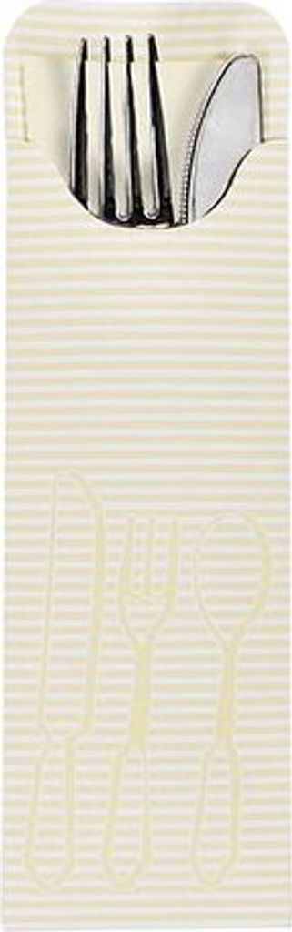 Bestecktaschen 23,5 cm x 7,3 cm creme inkl. farbiger Produktbild 