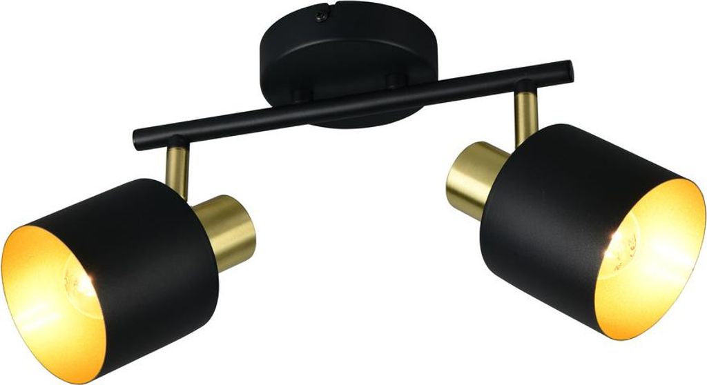 Trio 868800280 Eva E14 Strahler 2-fach Schwarz-Gold