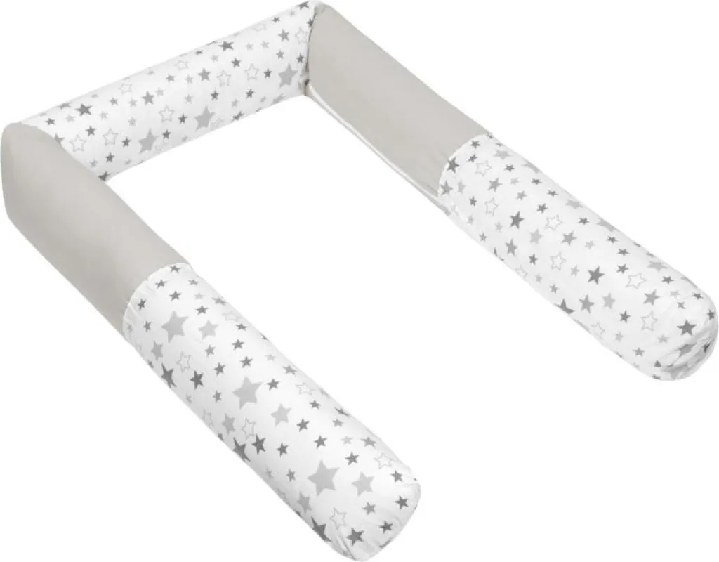 Coussin de lit cylindrique 16x280 cm - Déhoussable Gris et Blanc Soft