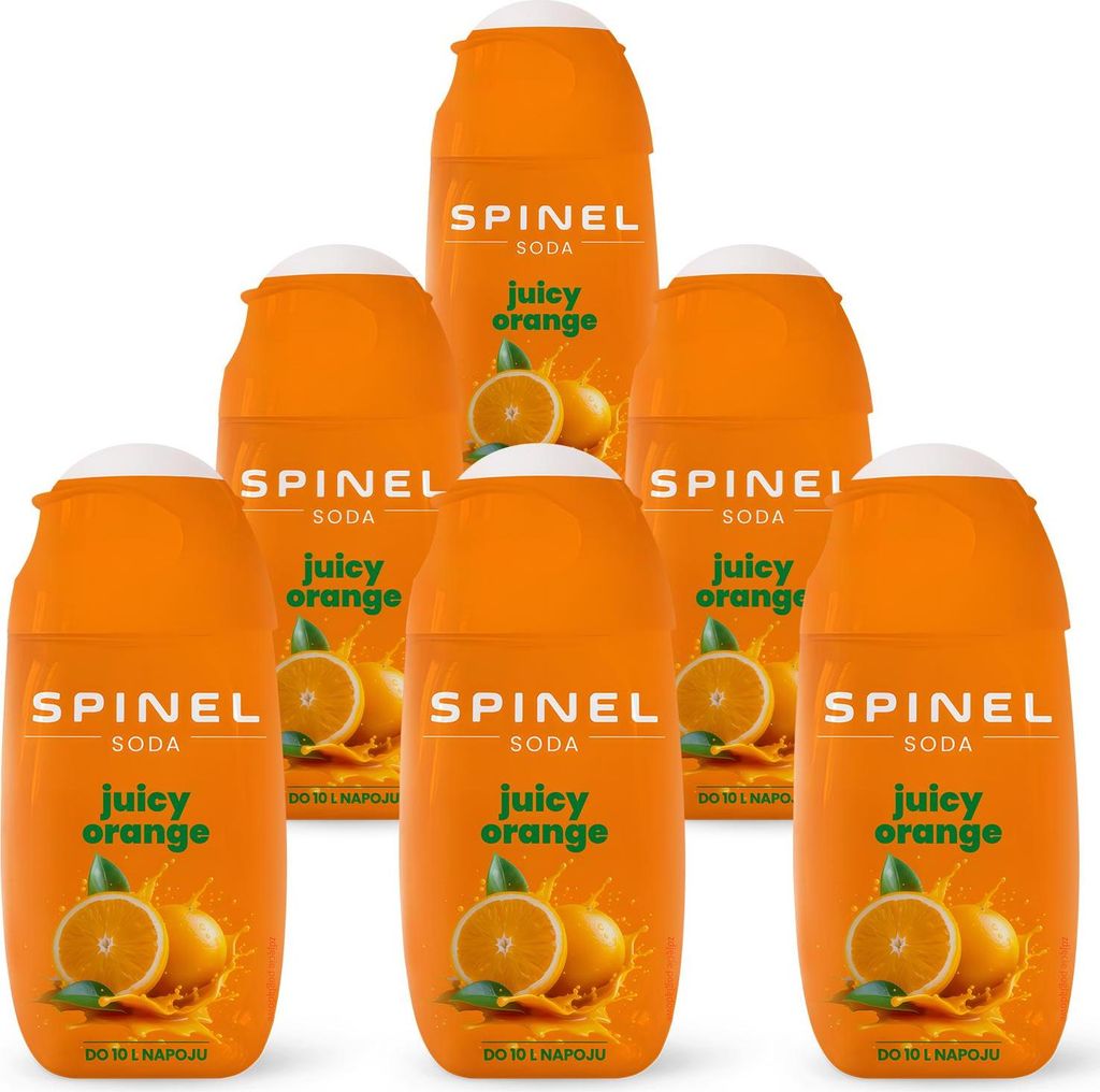 Spinel Soda Orangen Sirup 65ml, 6 Stück für SodaStream Wassersprudler