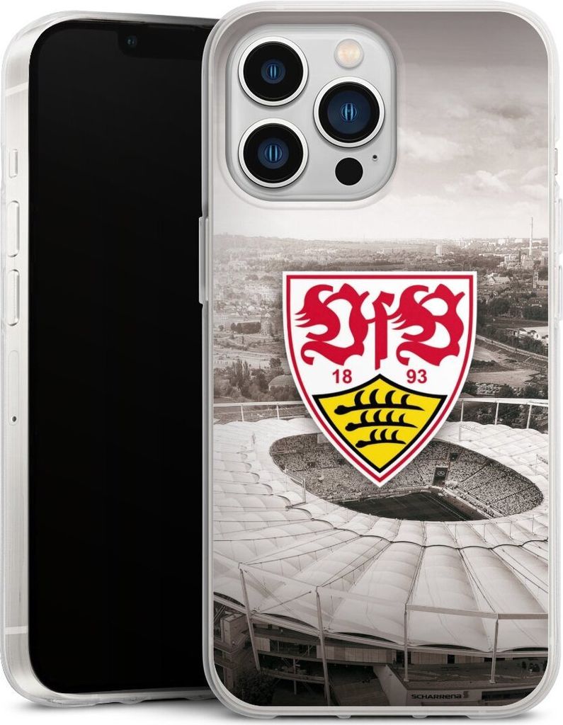 DeinDesign Handyhülle für Apple iPhone 13 Pro Silikon Hülle Case Smartphone Schutzhülle Offizielles Lizenzprodukt Stadion VfB Stuttgart