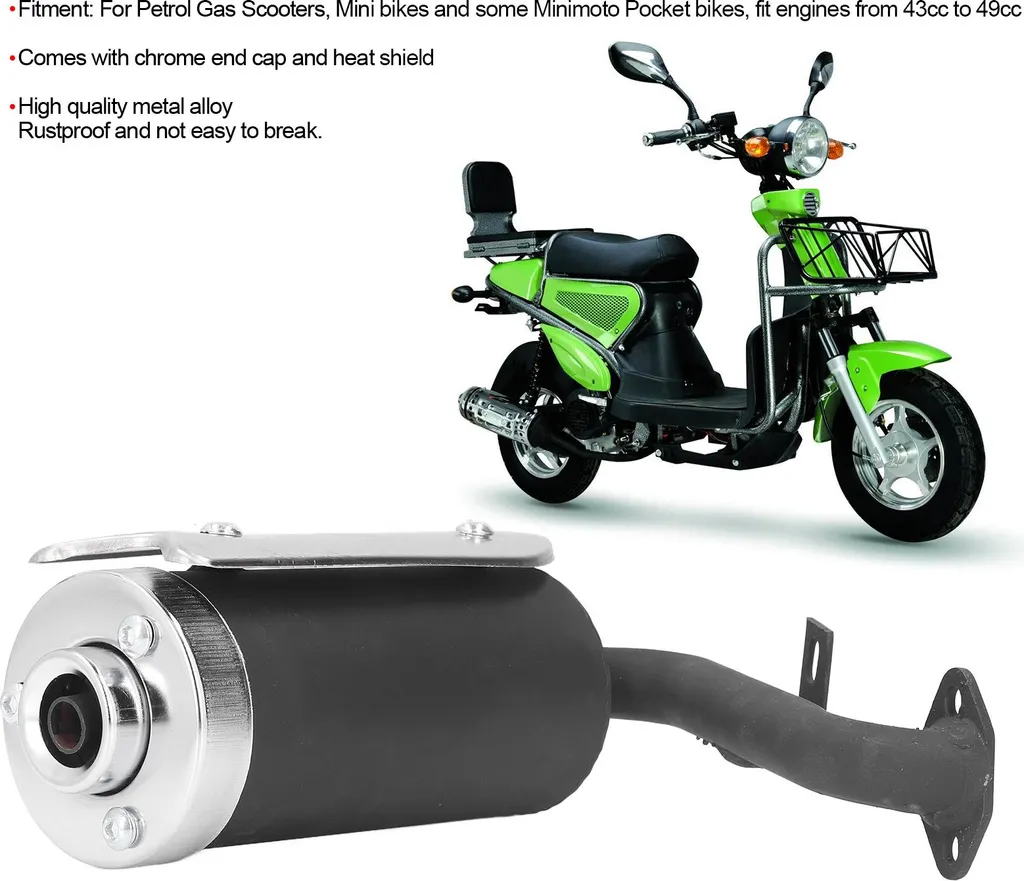 Pot d'Échappement Universel pour Mini Quad et Pocket Bike 49cc Noir